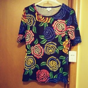 LulaRoe large black Gigi w/ colorful roses